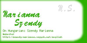 marianna szendy business card